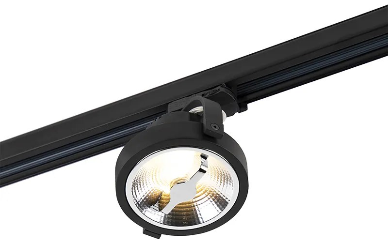 Reflektor szynowy LED 3-fazowy czarny 15W 2700K w komplecie z AR111 - Expert Nowoczesny Oswietlenie wewnetrzne