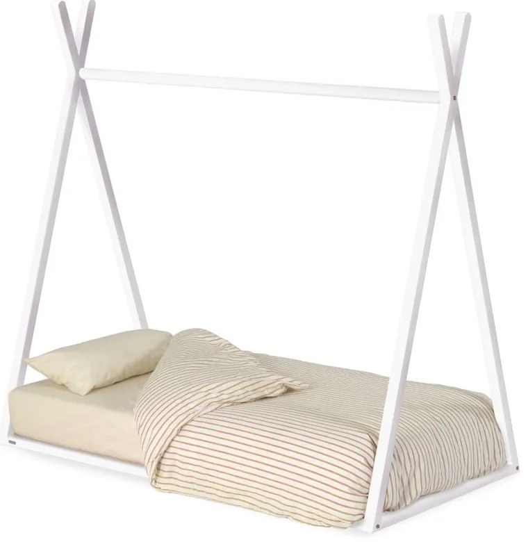 Białe łóżko dziecięce w kształcie domku z drewna bukowego 70x140 cm Maralis – Kave Home