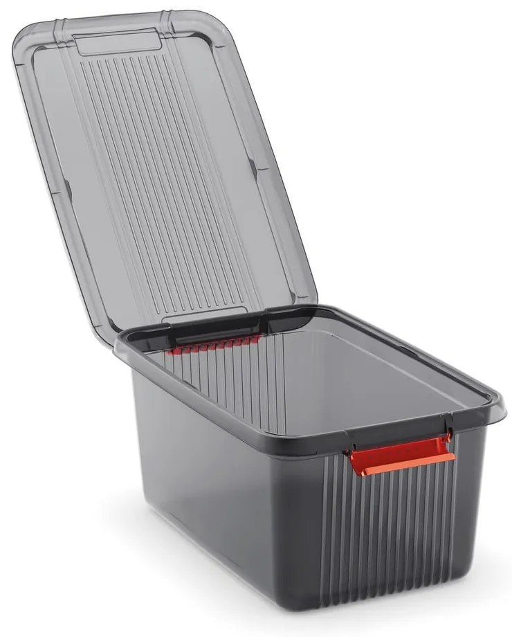 Szary plastikowy pojemnik z pokrywką 59x39x45 cm K Latch Box – KIS