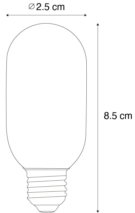 Zestaw 5 Żarówka LED E14 z możliwością ściemniania, złoto, T25, 4W, 250lm, 2200K