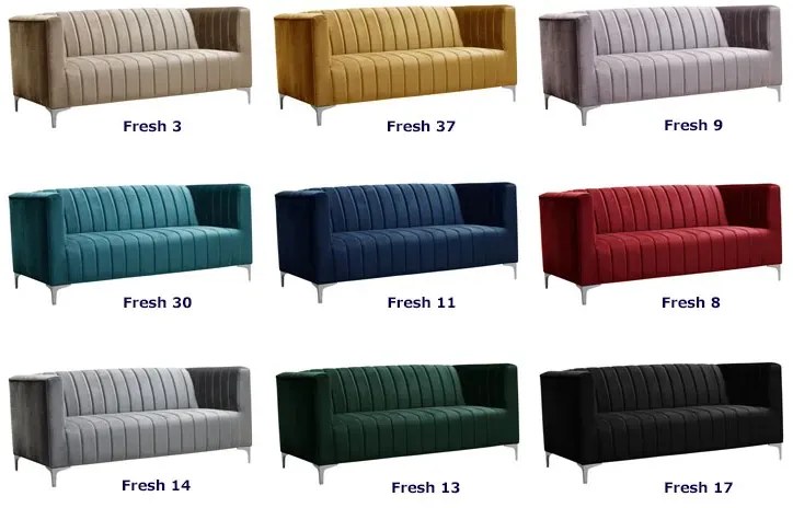 Pikowana sofa welurowa Klera 3X - 9 kolorów