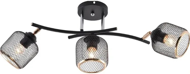 Czarna lampa wisząca z trzema kloszami - M026 - Hartena