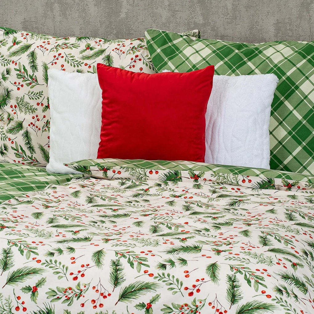 4Home Pościel bawełniana Scotch green, 140 x 220 cm, 70 x 90 cm