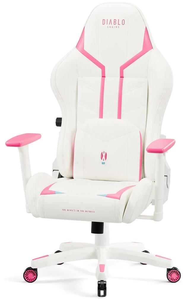 Fotel Gamingowy Diablo X-RAY 2.0 Small Size, biało-różowy