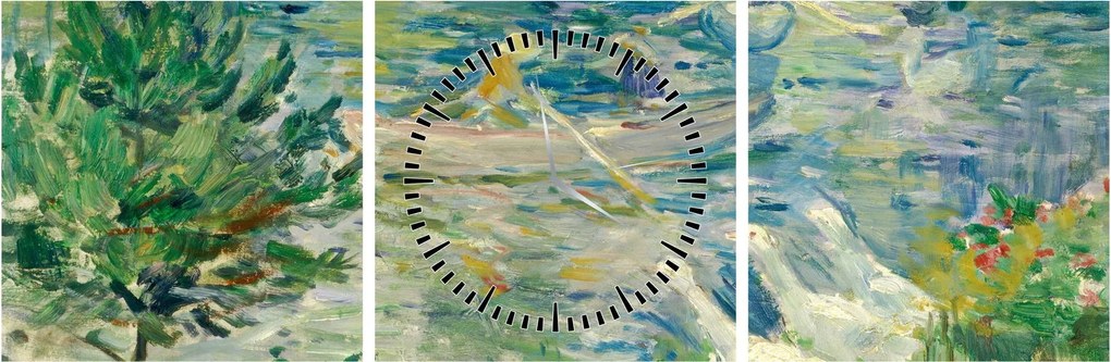 Obraz - Berthe Morisot, Girl in a Boat with Geese, reprodukcje (z zegarem) (90x30 cm)