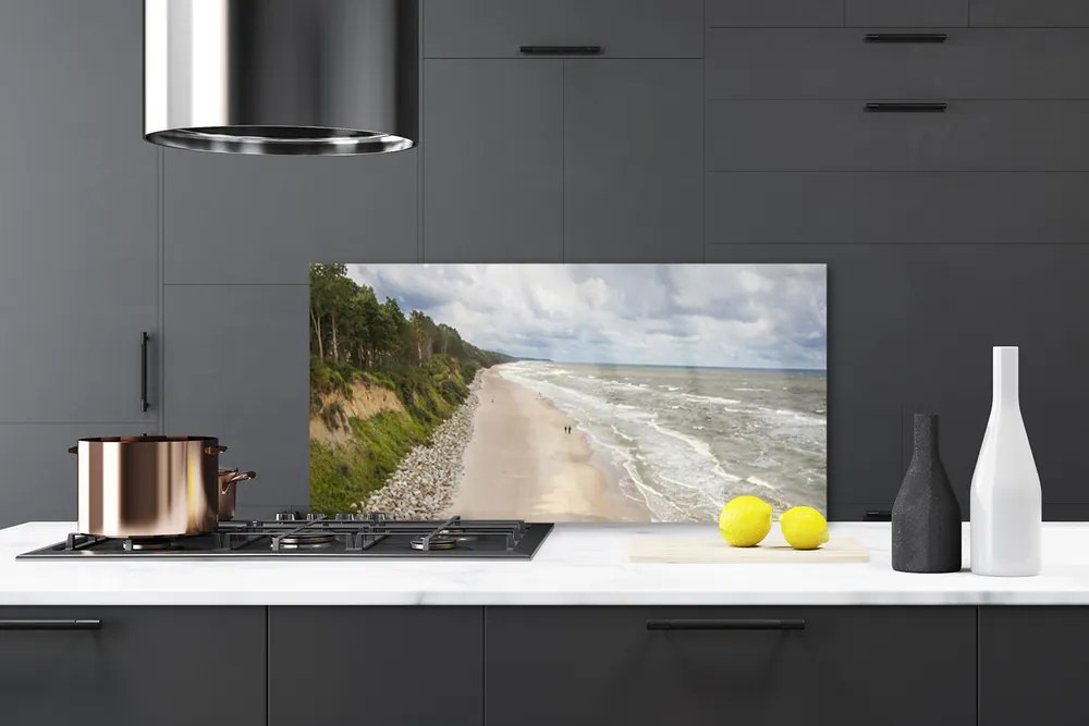 Szkło do Kuchni na Ścianę Samotne Drzewo Nad Brzegiem