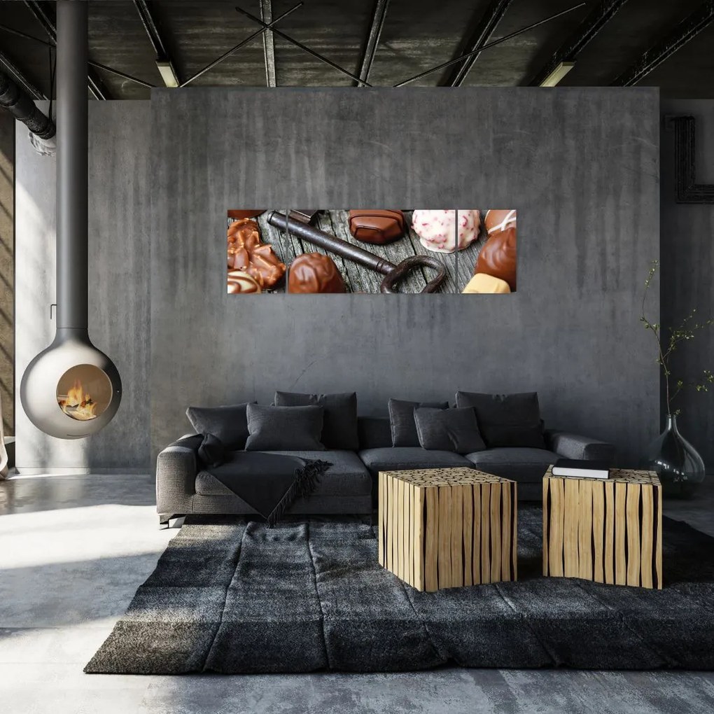 Obraz czekolady i kluczy (170x50 cm)