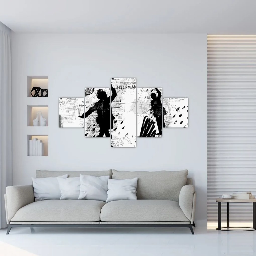 Obraz - Sztuka uliczna - zamieszanie (125x70 cm)