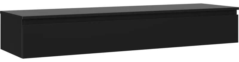 Mexen Orio szafka łazienkowa podumywalkowa 160 cm z blatem, 1 szuflada, czarna mat - 91A10-16023-1-BFC71