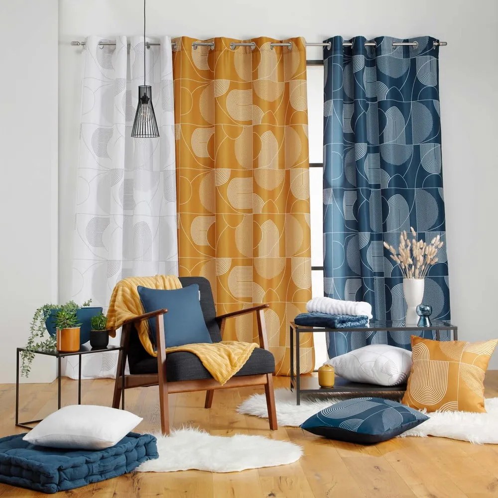 Żółta firanka z woalu 140x280 cm Esquisse – douceur d'intérieur