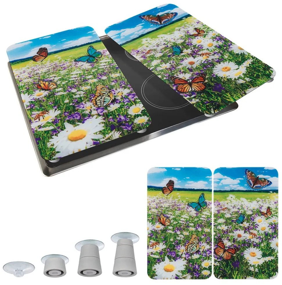 Płyty ochronne na kuchenkę ze szkła hartowanego zestaw 2 szt. 52x30 cm Summer Meadow – Maximex