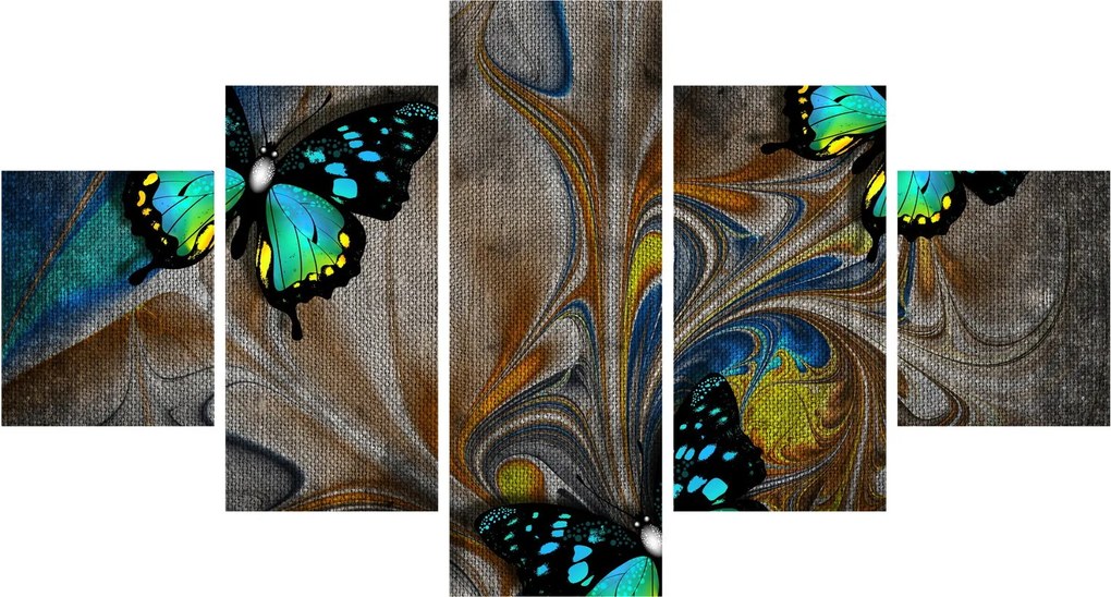 Obraz - Jasne motyle na zdjęciu (125x70 cm)