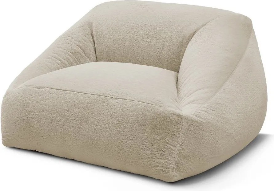 Beżowy worek do siedzenia z imitacji futra Lilibet – Bobochic Paris