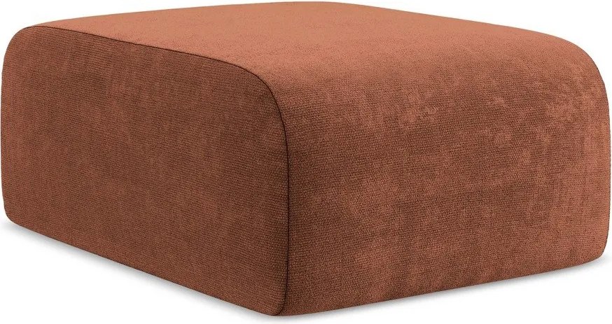 Podnóżek z tkaniny szenilowej w kolorze terakoty Lani – Makamii