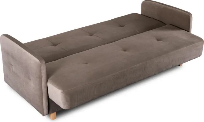 Sofa z Funkcją Spania CUBA Rozkładana Wersalka Dwuosobowa Beżowa Nowoczesna do Salonu