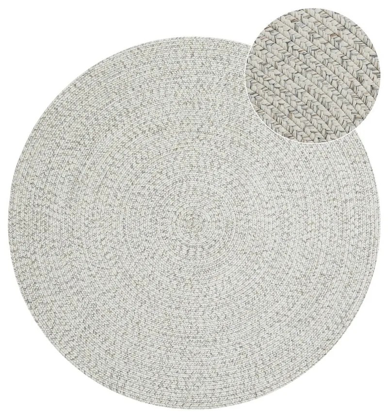 Białobeżowy okrągły dywan odpowiedni na zewnątrz ø 150 cm – NORTHRUGS
