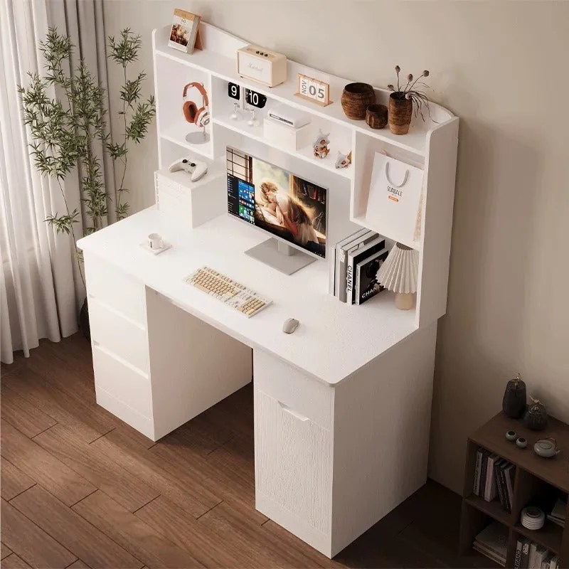 Biurko z nadstawką białe - 130 cm