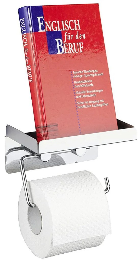 Uchwyt na papier toaletowy z półką na chusteczki higieniczne - 2 w 1, WENKO