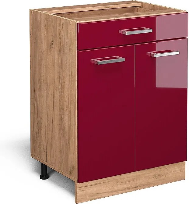 Szafka dolna do kuchni czerwony połysk 60x46x81.6 r-line