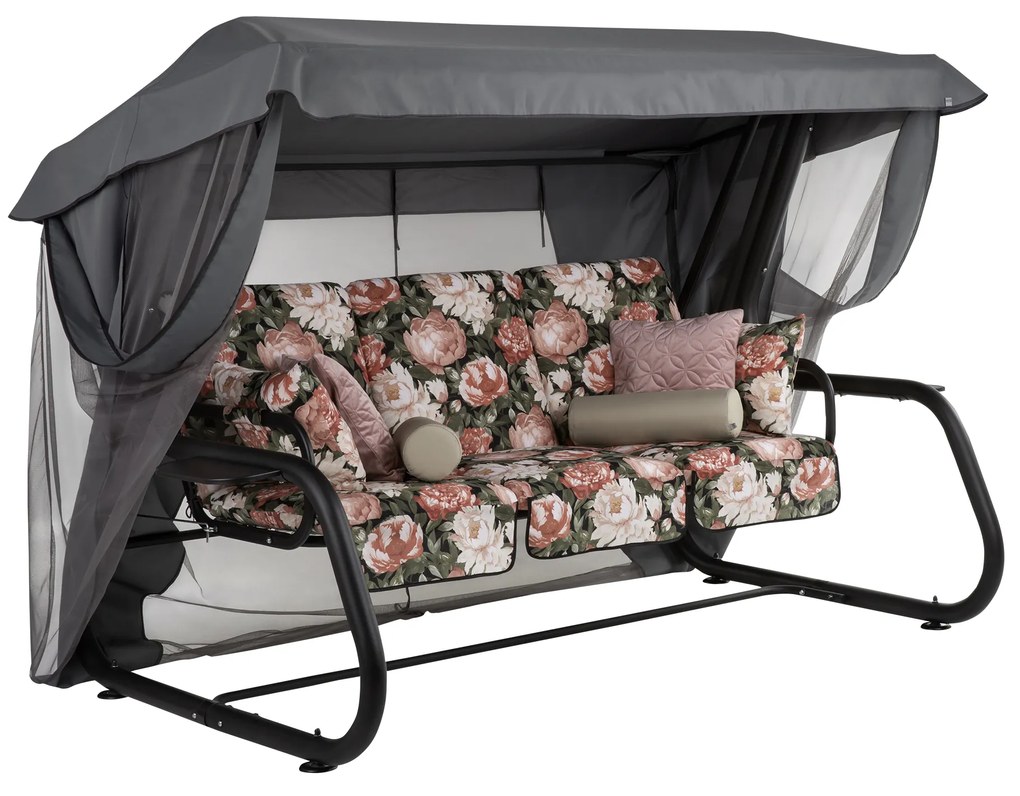 Huśtawka ogrodowa z moskitierą Venezia Lux Black Edition A101-23PB PATIO