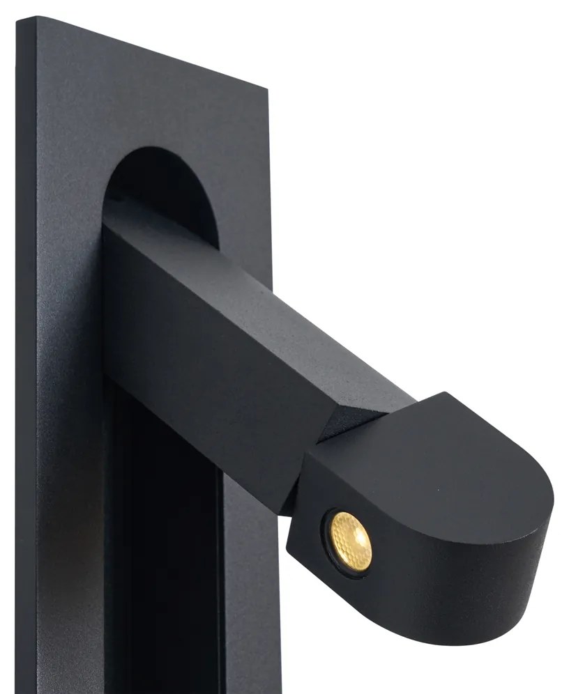 Nowoczesny Kinkiet / Lampa scienna czarny z LED i portem USB-C - Hilton Nowoczesny Oswietlenie wewnetrzne