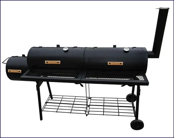 Czarny podwójny grill z wędzarnią G4-K31