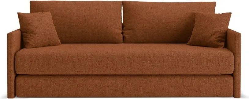 Rozkładana sofa z tkaniny szenilowej w kolorze terakoty 209 cm Shannon – Cosmopolitan Design