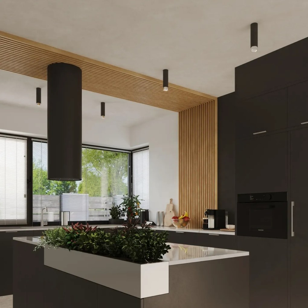 Plafon NERO 22,5 czarny/chrom tuba SOLLUX LIGHTING