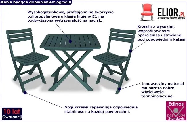 Nowoczesny, zielony zestaw ogrodowy – Lenta