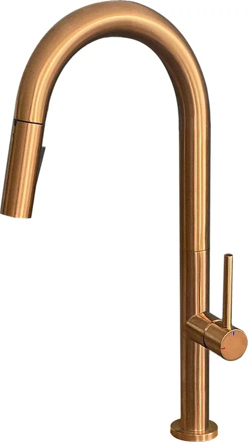 Bateria zlewozmywakowa Portofino z wyciąganą słuchawką prysznicową szczotkowanej miedzi - Essebagno