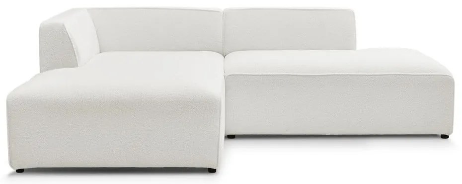 Biały narożnik modułowy z materiału bouclé (lewostronny/w kształcie litery L) Megeve – Bobochic Paris