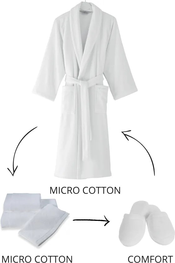 Unisex szlafrok MICRO COTTON Jasnobeżowy XXL