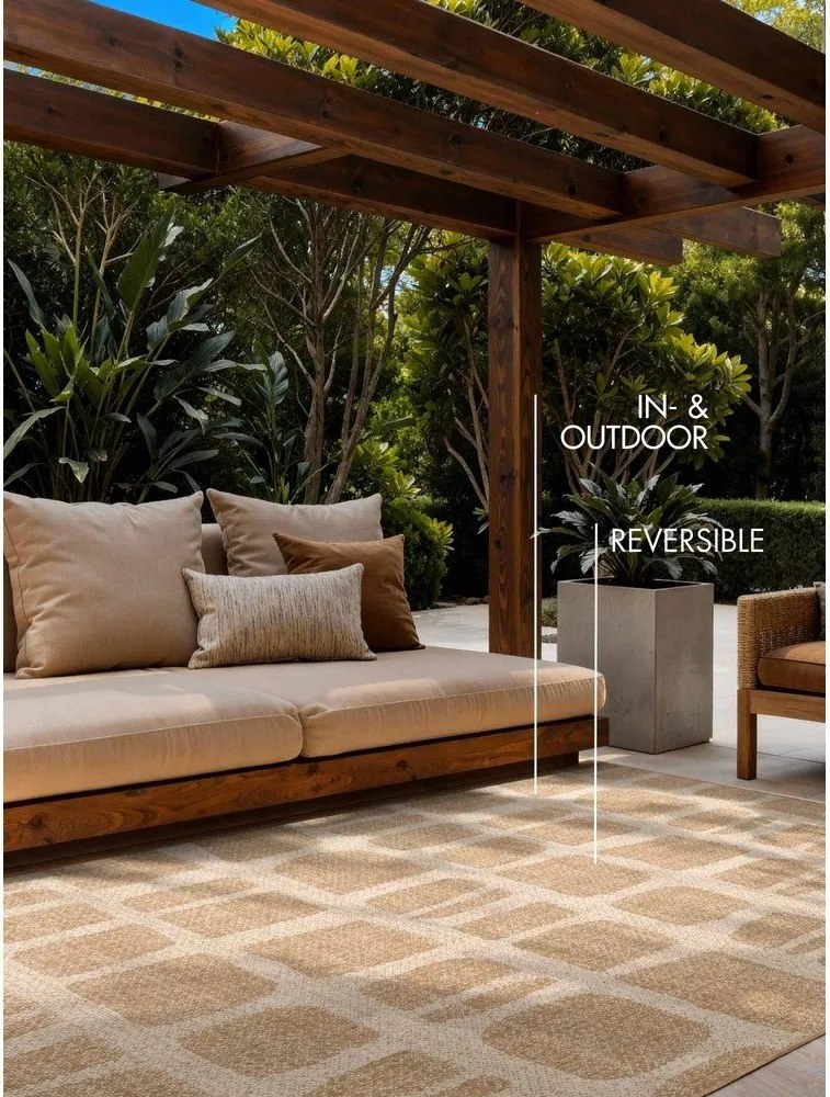 Kremowo-naturalny dywan odpowiedni na zewnątrz 160x230 cm Haringey Ruskin – Ted Baker