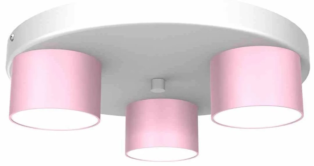 Lampa sufitowa DIXIE Pink/White 3xGX53, potrójna, na kole, różowa
