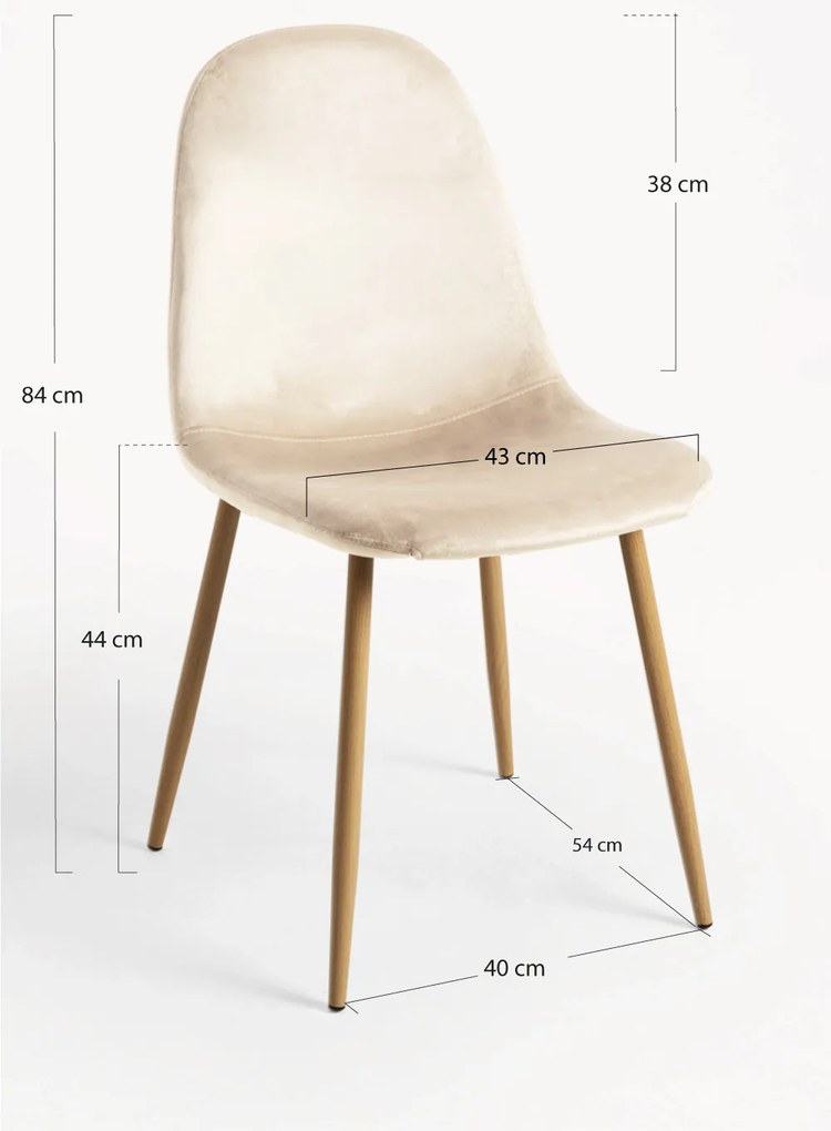 Zestaw 4 aksamitnych krzese Teok