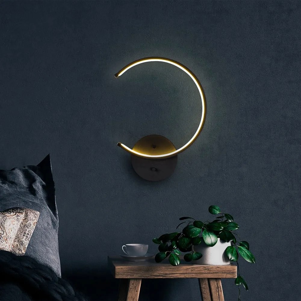 Czarny kinkiet LED ø 10 cm Moon – Opviq lights