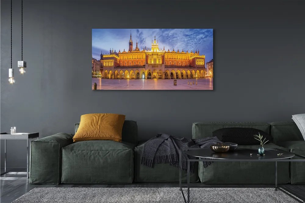 Obraz drukowany na płótnie Sukiennice o Zachodzie Słońca