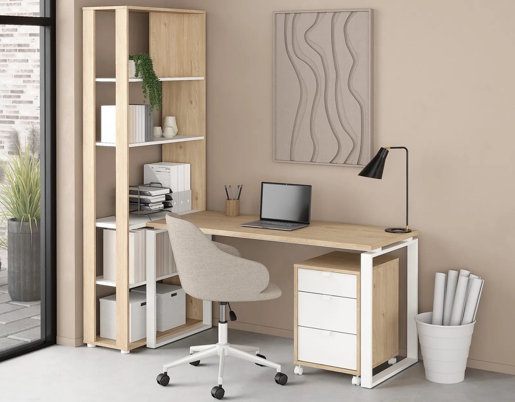 Biurko loft na płozach Sign 150 jackson hickory/biały mat