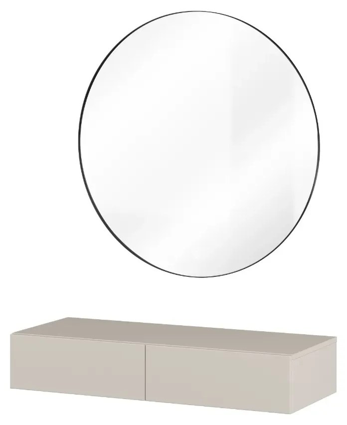 Toaletka wisząca JUKON 2S kaszmirowa z lustrem LED 80cm HELVETIA