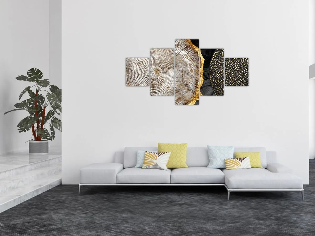 Obraz - Pień drzewa w kolażu 2 (125x70 cm)