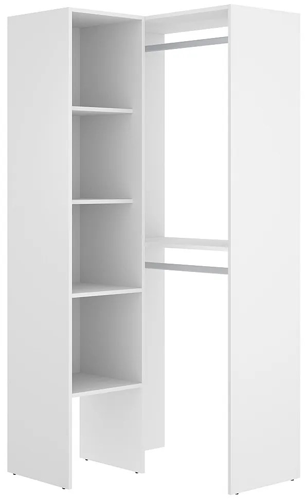 Garderoba narożna - szer. 79 cm - Biały - FERDINAND