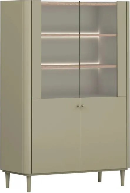 Witryna Elivo 100 cm dwudrzwiowa na nóżkach - eukaliptus / dąb baltic dune