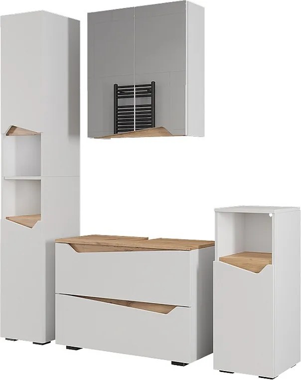 Zestaw mebli łazienkowych biały 80x35x57.5 marelle