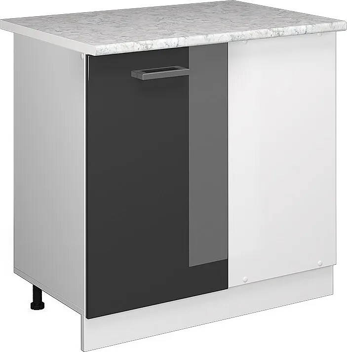Szafka narożna antracyt wysoki połysk 86x60x81.6 r-line
