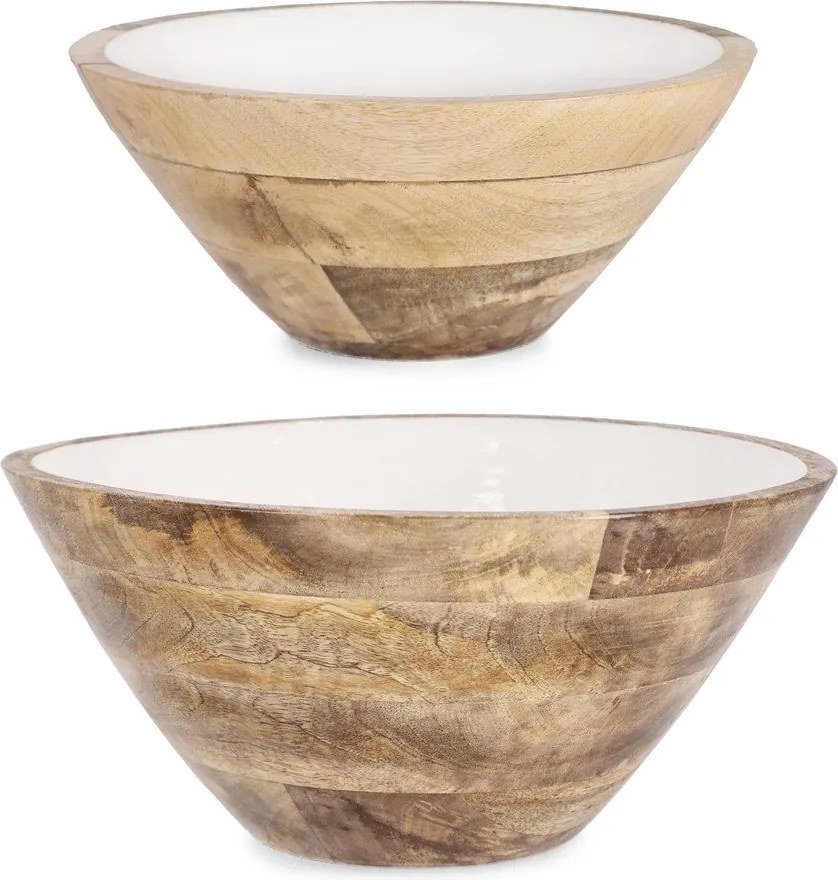 Białe drewniane misy zestaw 2 szt. ø 30,5 cm Knossos – Yes Everyday