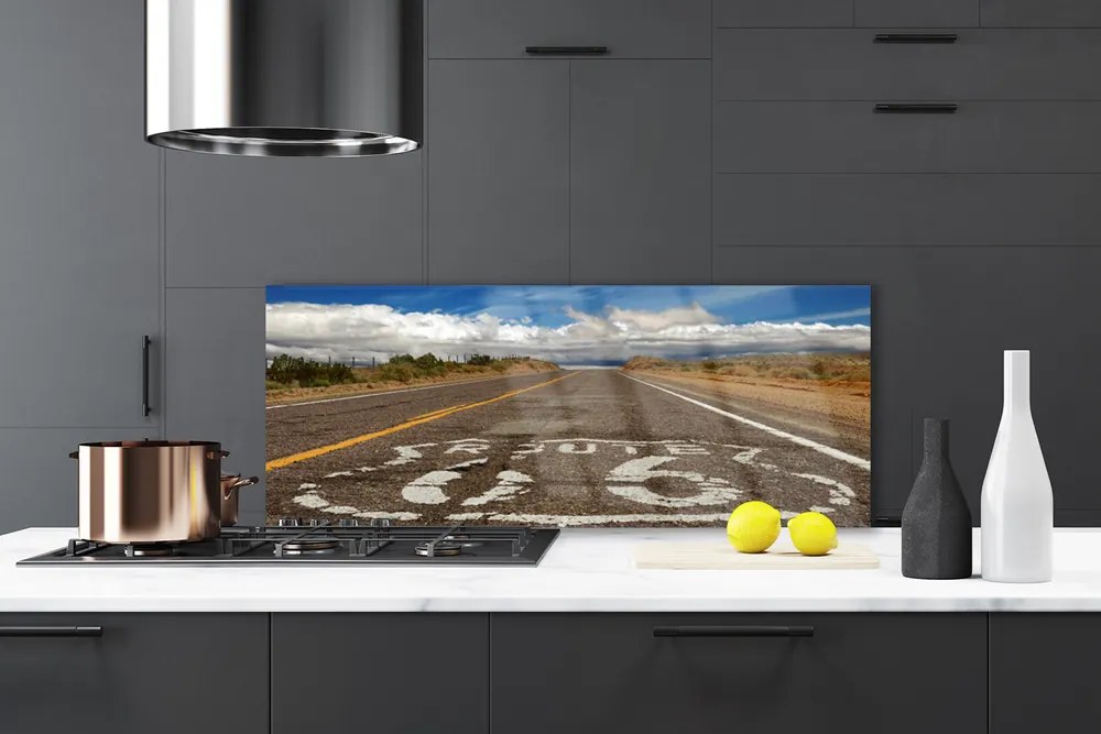 Panel Szklany Pustynna Trasa w Słońcu