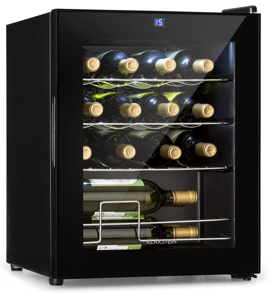 Klarstein Shiraz 43cm 16 Butelek Winiarka Wolnostojąca Czarny