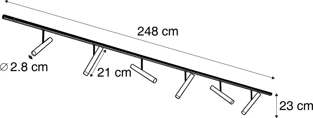 Nowoczesny system szynowy biały z 6 reflektorami białymi 1-fazowy - Slimline Avery