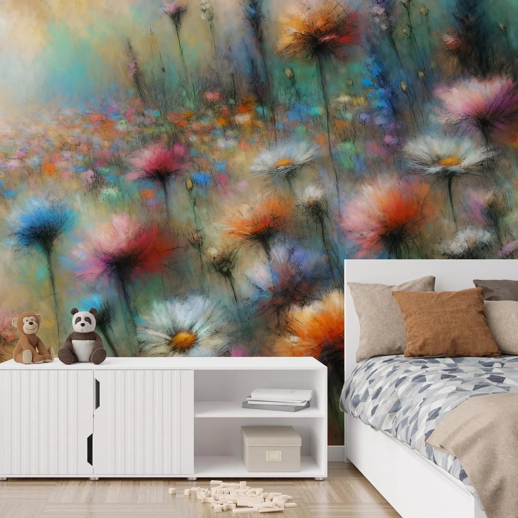 Fototapeta - Pastelowa łąka (196x136 cm)
