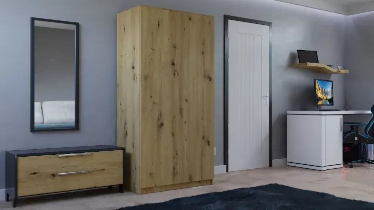 Stojąca szafa w kolorze dąb artisan C7-K75